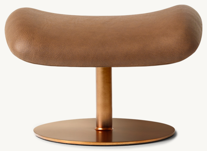 Front view of Boson Leather Ottoman 