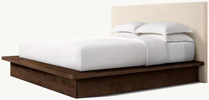 Reclaimed Oak Fabric Platform Bed