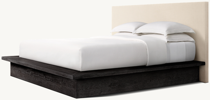 Reclaimed Oak Fabric Platform Bed