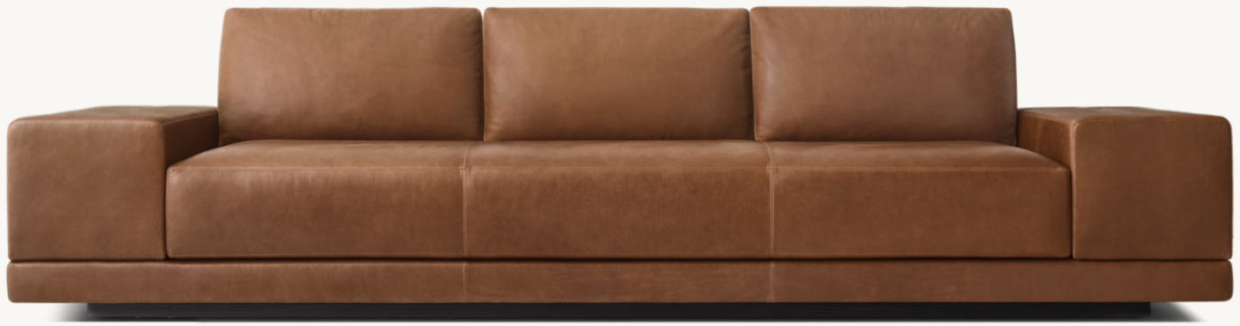 Cortona Leather Wide-Arm Sofa by RH