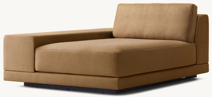 Three Quarter view of Cortona Full Cushion Back Wide-Arm Left-Arm Chaise 
