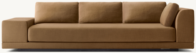 Front view of Cortona Full Cushion Back Wide-Arm Left-Arm Return Sofa 