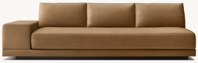 Front view of Cortona Full Cushion Back Wide-Arm Left-Arm Sofa 