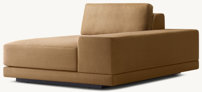 Three Quarter view of Cortona Full Cushion Back Wide-Arm Right-Arm Chaise 