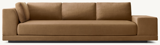 Front view of Cortona Full Cushion Back Wide-Arm Right-Arm Return Sofa 