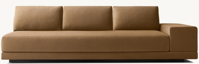 Front view of Cortona Full Cushion Back Wide-Arm Right-Arm Sofa 