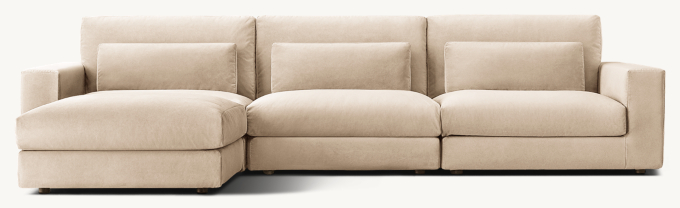 Lugano Modular 3-Piece Left-Arm Sofa-Chaise Sectional