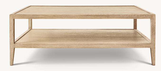 Square table shown in Greige Oak.