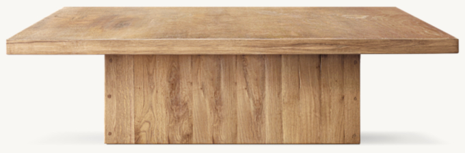 Russian oak plinth coffee table discount