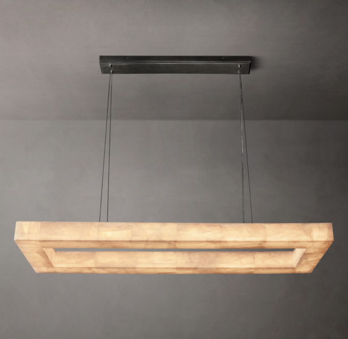 Rivage Lueur Rectangular Chandelier 54\"