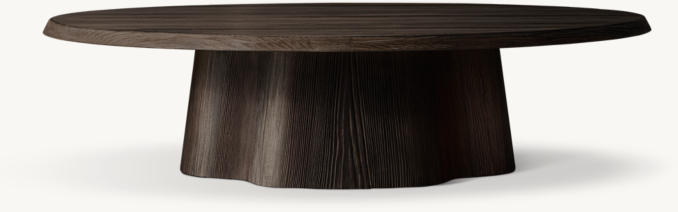 Vue de Face - Kyoto - Table Basse Ronde - Sapin Douglas Sablé Noir
