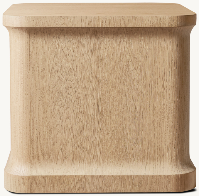 Front view of Baron Square Plinth Side Table