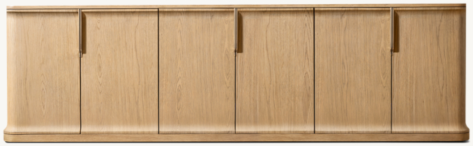 Front view of Baron 6-Door Media Console 