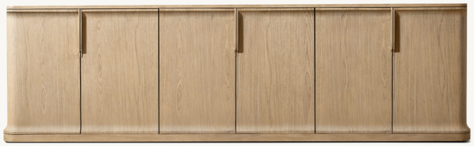 Front view of Baron 6-Door Media Console 