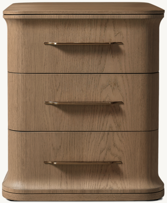 Vue de Face - Baron - Table de Nuit Fermée - Chêne Brun