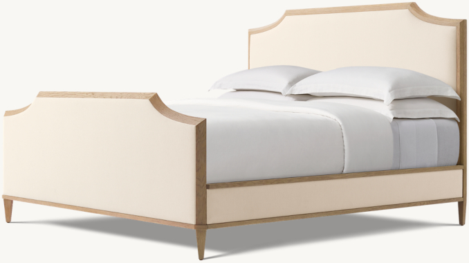 Delphine Fabric Camelback Bed with Footboard