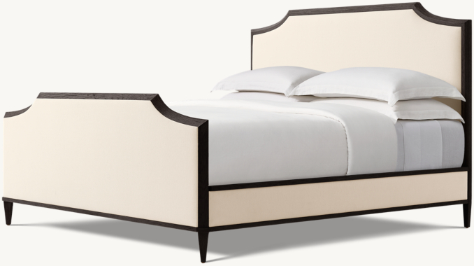 Delphine - Lit style royal en tissu avec pied de lit