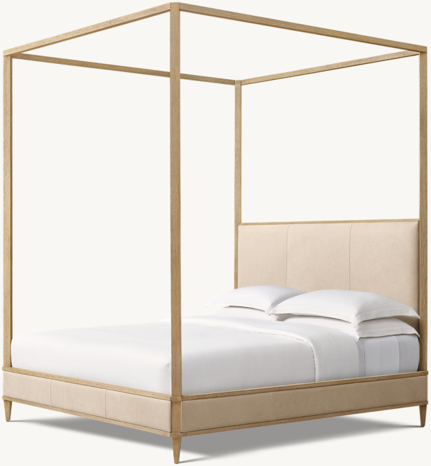 102" bed shown in Italian Cavallino Ivory with Greige Oak finish.