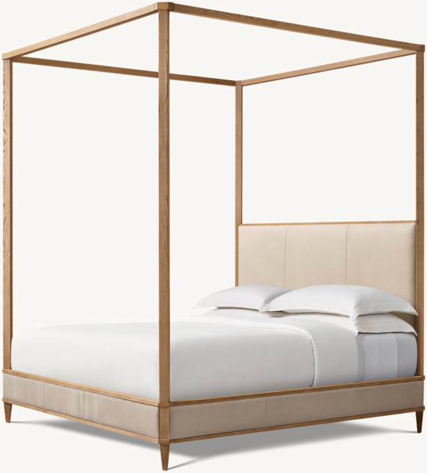 102" bed shown in Italian Cavallino Ivory with Light Oak finish.