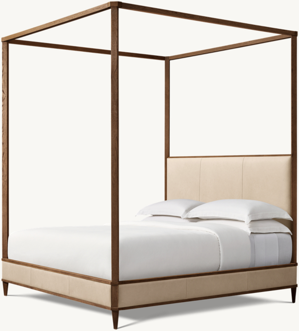 102" bed shown in Italian Cavallino Ivory with Brown Oak finish.
