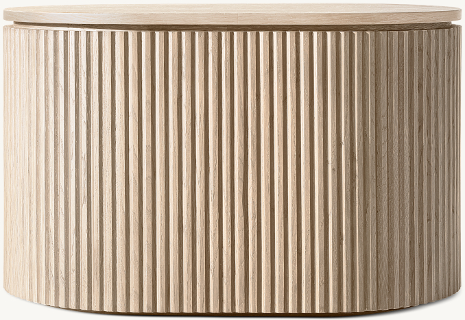 Vue de face - Byron - Table d'appoint - Chêne blanchi