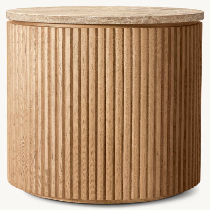 Front view of Byron Emperador Round Side Table 