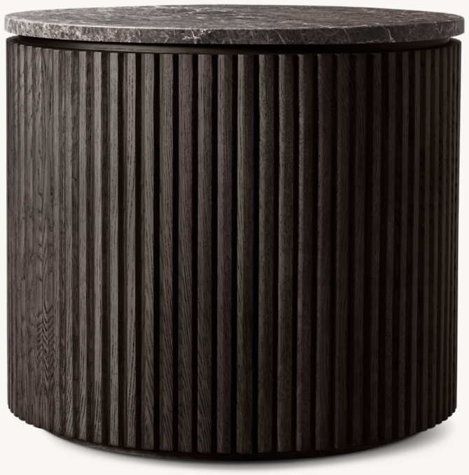 Front view of Byron Emperador Round Side Table 