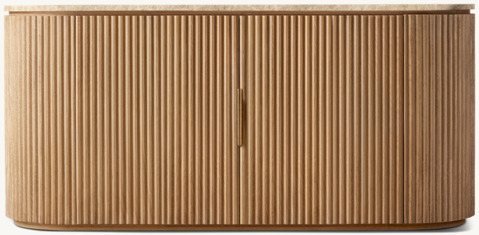 Front view of Byron Emperador Double-Door Media Console 