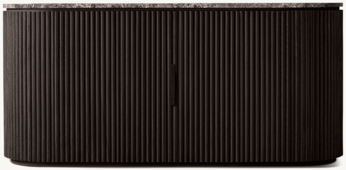 Front view of Byron Emperador Double-Door Media Console 