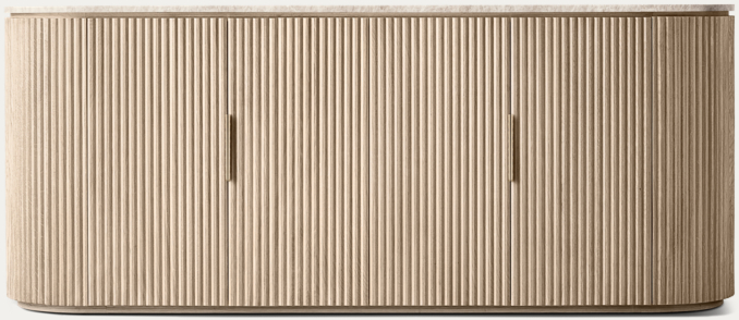 Front view of Byron Emperador Double-Door Sideboard 