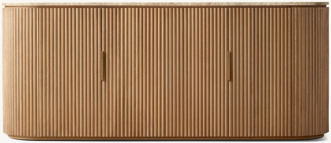 Front view of Byron Emperador Double-Door Sideboard 