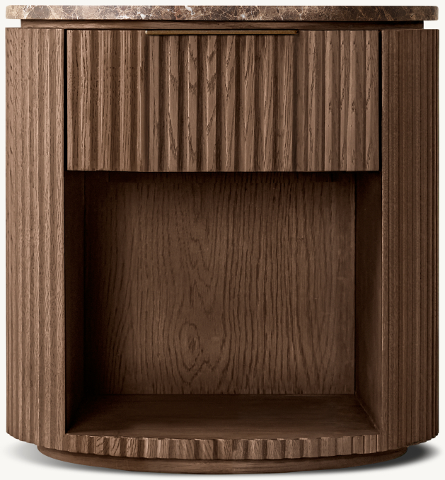 20" nightstand shown in Brown Oak/Brown Emperador Marble.