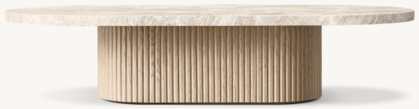 Byron Emperador Pedestal Coffee Table by RH