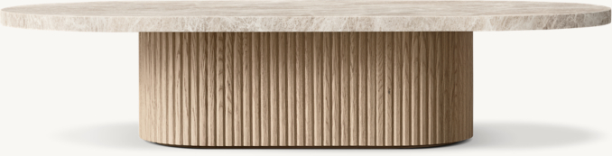 Vue de Face - Byron Emperador - Table Basse à Piédestal - Chêne Grège