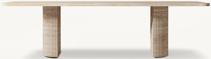 Byron Reeded Stone Rectangular Dining Table