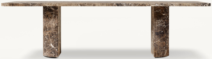 Byron Reeded Stone Rectangular Dining Table