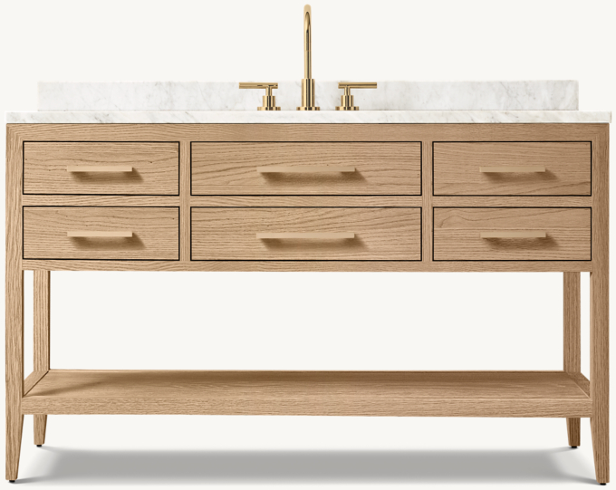French Contemporary Single Extra-Wide Washstand 