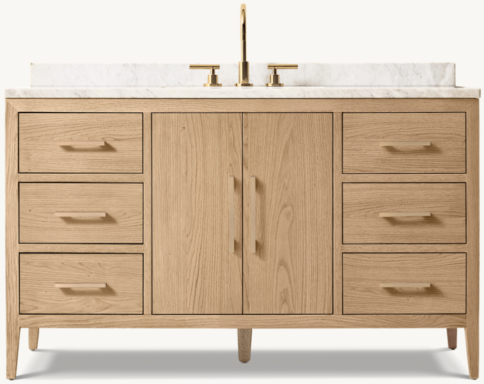 French Contemporary - Meuble-vasque simple extra large 