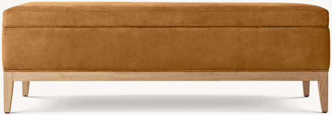 French Contemporary Leather End-of-Bed Storage Bench 
