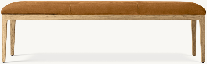 French Contemporary Leather End-of-Bed Bench