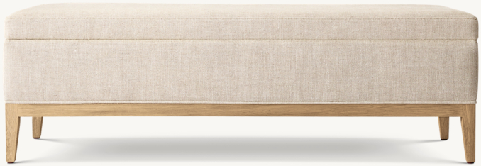 French Contemporary Fabric End-of-Bed Storage Bench