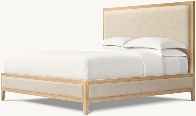 French Contemporary Fabric Panel Bed