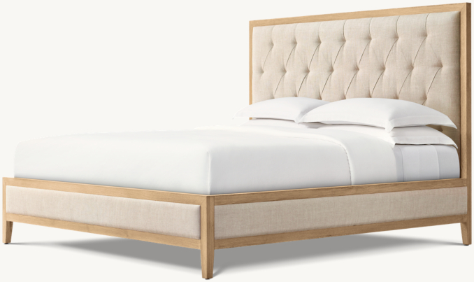 Shown in Sand Belgian Linen with Light Oak finish.