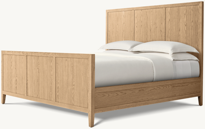 French Contemporary Panel Bed with Footboard