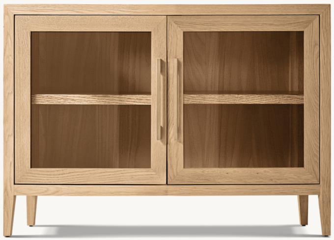 French Contemporary Glass Double-door Sideboard 