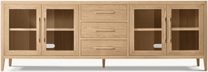 French Contemporary Glass 4-door Sideboard With Drawers 