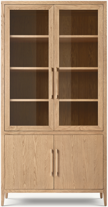 French Contemporary Glass Double-door Sideboard & Hutch