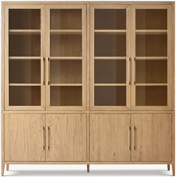 French Contemporary Glass 4-door Sideboard & Hutch