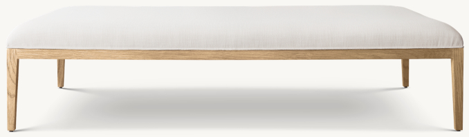 French Contemporary Fabric Rectangular Coffee Ottoman 