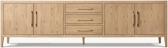 French Contemporary 4-door Media Console With Drawers